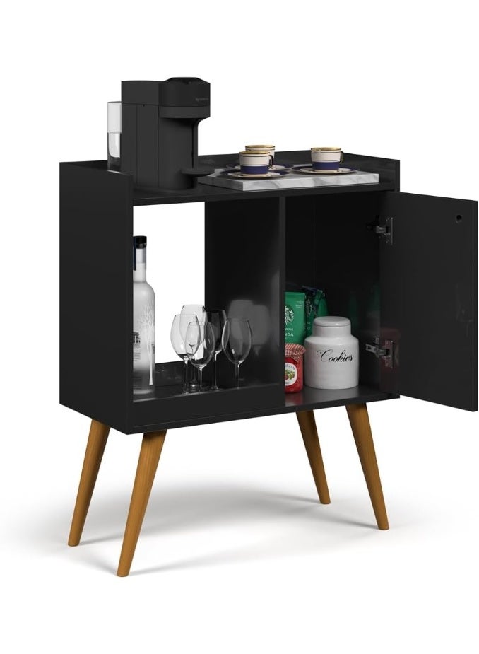 دولاب جانبي بتصميم ريترو لركن القهوة بباب واحد من لينوس، لون أسود - Image 5